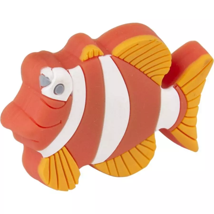 Atom Fish Zinc Orange and White Matte Finish Cabinet/Drawer Knob, KB-CHILD-FISH-106 (Pack of 6)