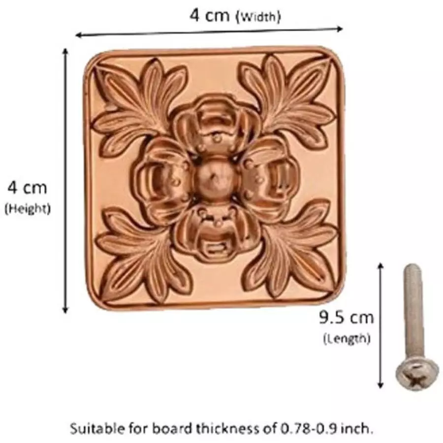Atom Zinc Copper and Gold Glossy Finish Cabinet/Drawer Knob, SY- ZK-WE611-RG-102 (Pack of 2)