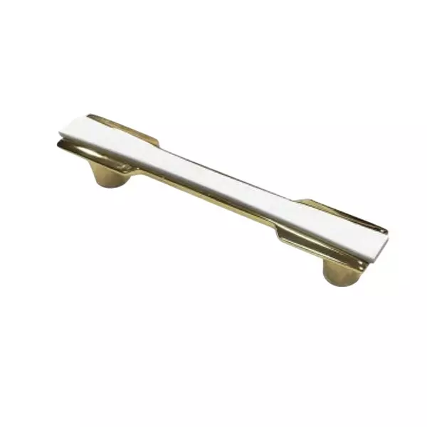 PRADO Cabinet Handle 224 mm Size for Drawers and Compartments, FEATHER WHITE GOLDEN