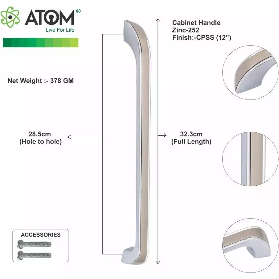 atom-zinc-silver-glossy-finish-cabinetdrawer-handle-ch-zn-252-cpss-12-110-pack-of-10