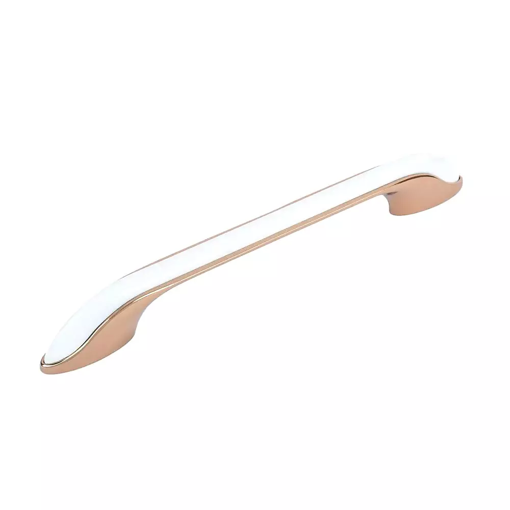 Magmus Cabinet Handle MHR-179 96 mm (3.77 inch) Zinc Rose Gold / White, 96107179.3207