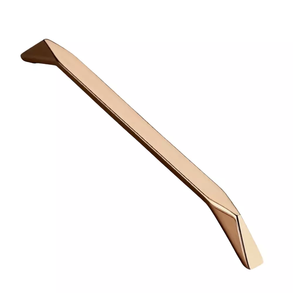 Paras DIAMOND CUT Cabinet Handle 128 mm Hole to Hole Distance Zinc Material PVD Rosegold Finish, 1456