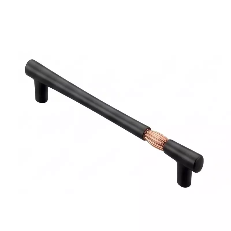 Paras BALL Cabinet Handle 224 mm Size Zinc Material Black Matt + Rosegold Finish, 1586