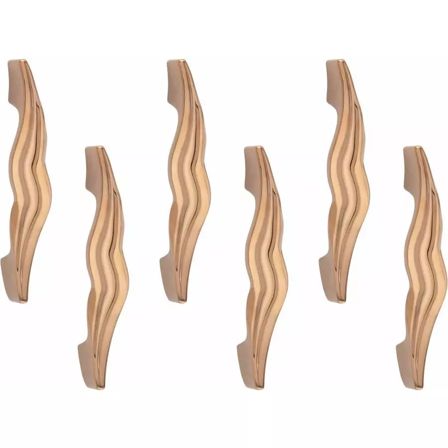 Atom Zinc Gold Glossy Finish Cabinet/Drawer Handle, CH-ZN-FEMIN-RG-04-106 (Pack of 6)