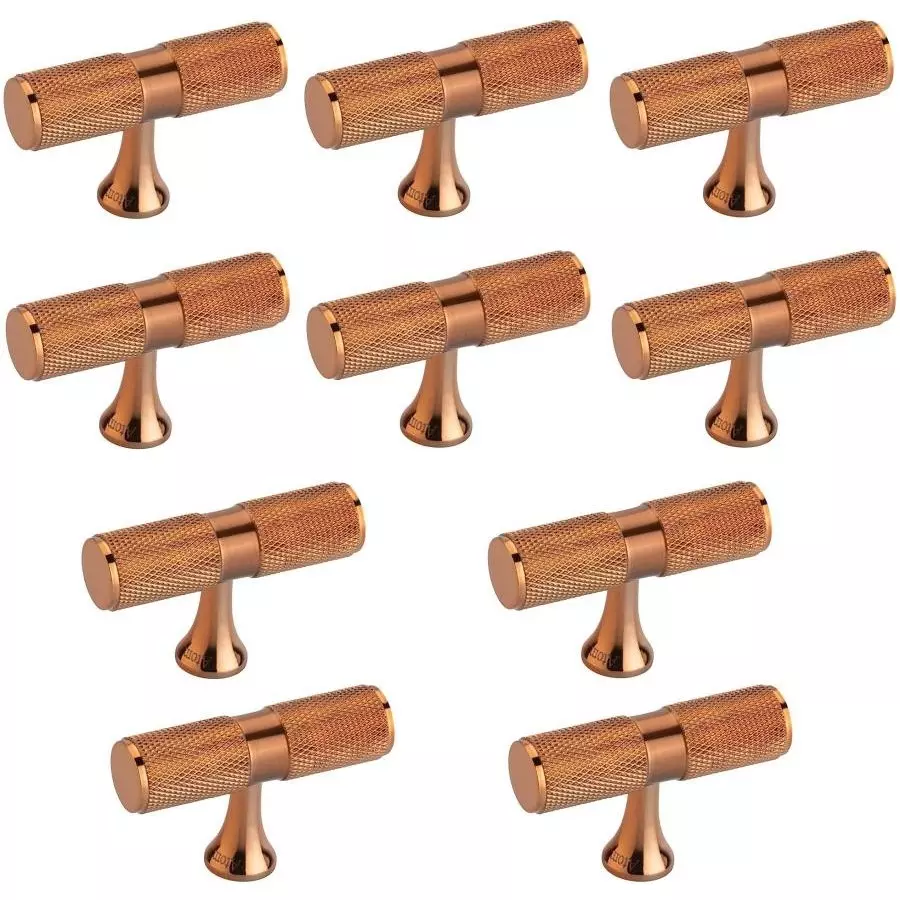 Atom Brass Gold Matte Finish Cabinet/Drawer Handle, KB-BK-TEE-RG-110 (Pack of 10)