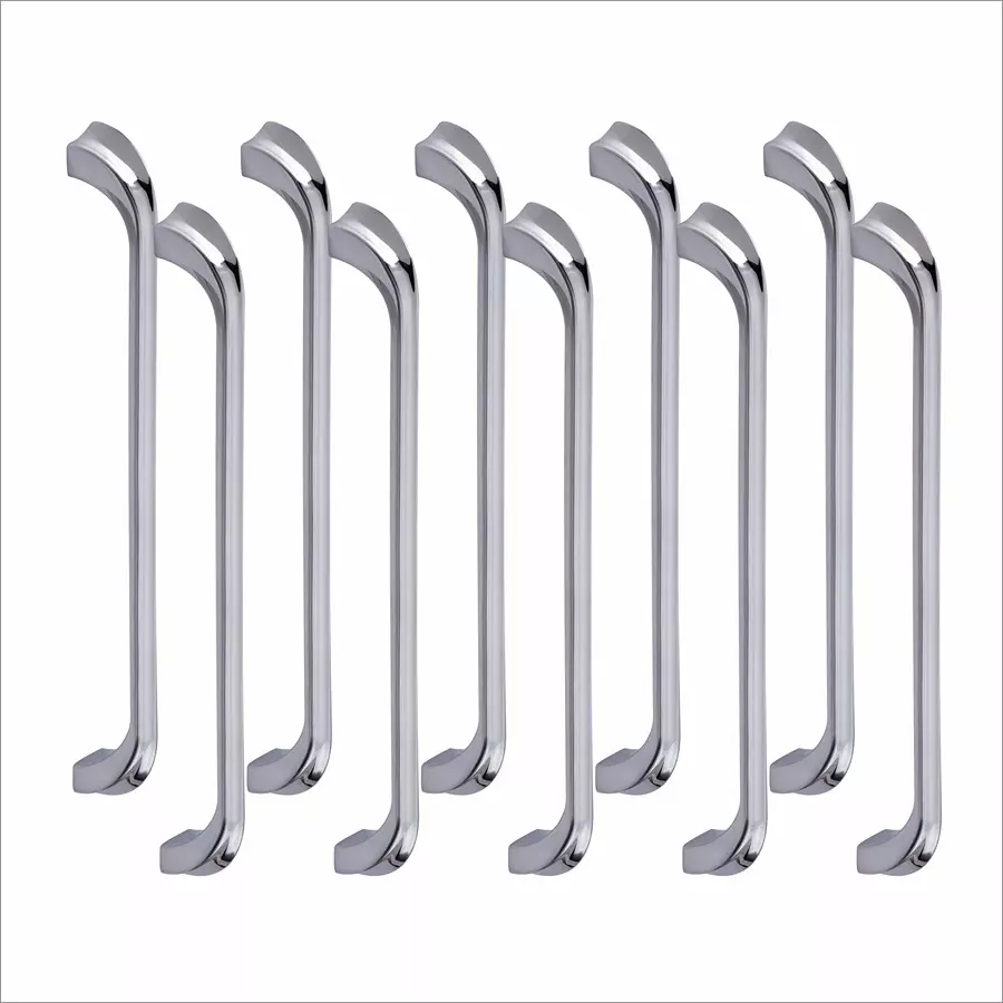 Atom Zinc Silver Glossy Finish Cabinet/Drawer Handle, CH-ZN-227-CP-10-110 (Pack of 10)