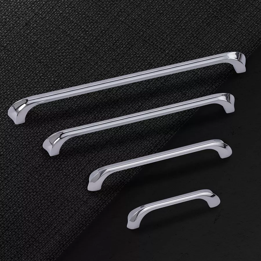 Atom Zinc Silver Glossy Finish Cabinet/Drawer Handle, CH-ZN-227-CP-10-110 (Pack of 10)