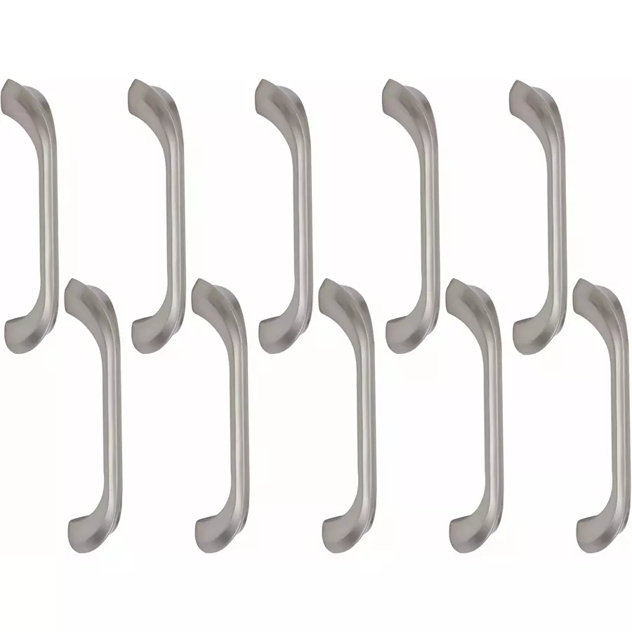 Atom Zinc Silver Glossy Finish Cabinet/Drawer Handle, CH-ZN-227-SS-04-110 (Pack of 10)