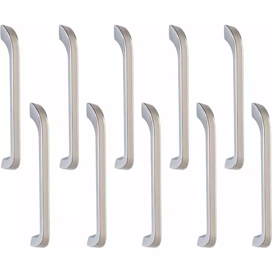 Atom Zinc Silver Glossy Finish Cabinet/Drawer Handle, CH-ZN-252-CPSS-10-110 (Pack of 10)