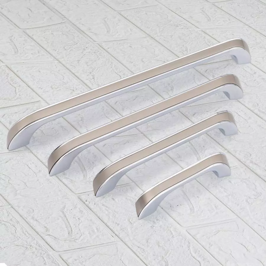 Atom Zinc Silver Glossy Finish Cabinet/Drawer Handle, CH-ZN-252-CPSS-10-110 (Pack of 10)