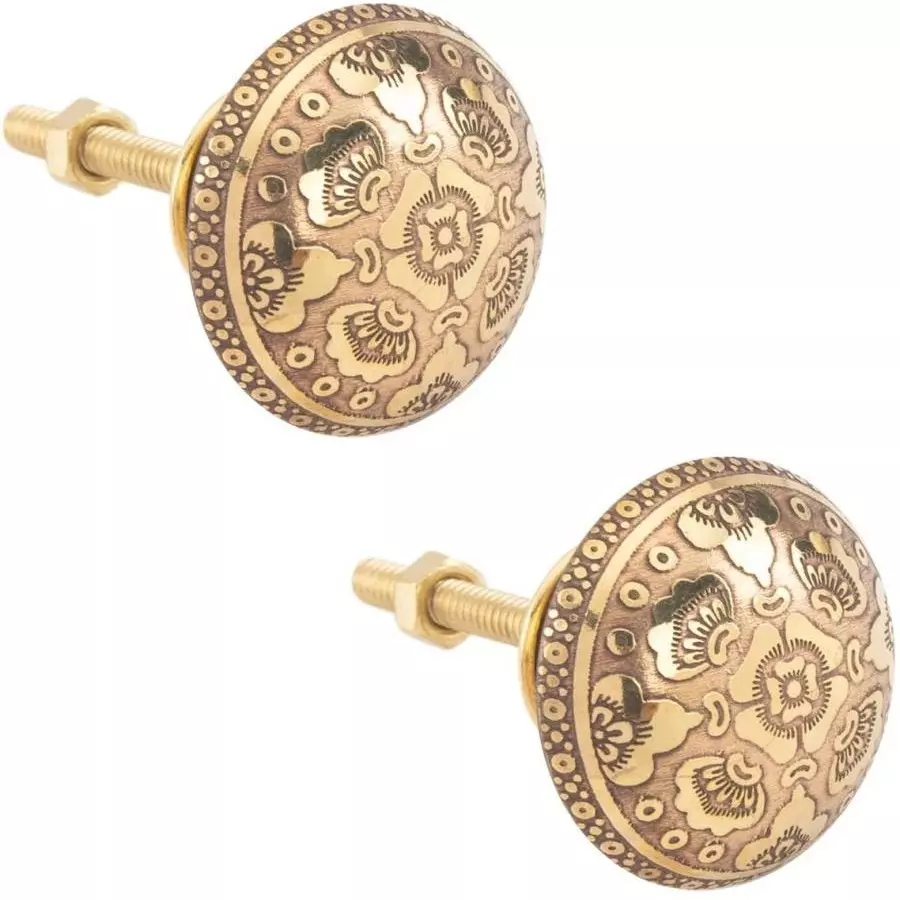 Atom Brass Multicolor Matte Finish Cabinet/Drawer Knob, KB-BK-ORCHID-MULTI-102 (Pack of 2)