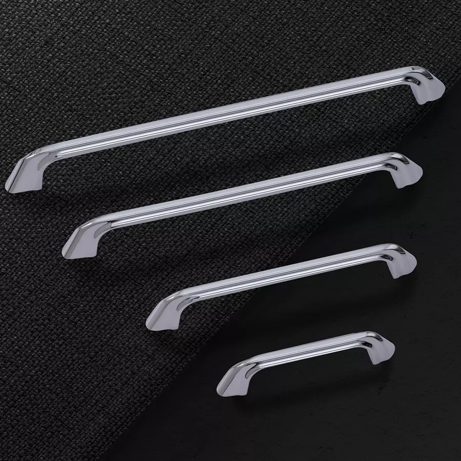 Atom Zinc Silver Glossy Finish Cabinet/Drawer Handle, CH-ZN-228-CP-08-106 (Pack of 6)