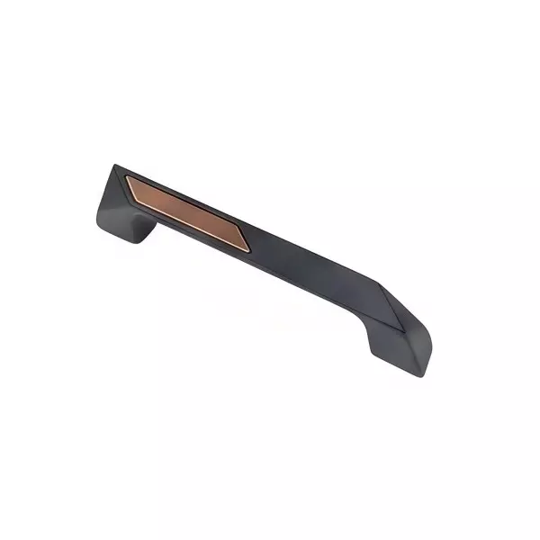Paras K-2 Zinc Cabinet Handle Black Matt + PVD Rosegold Finish, 1601 (Hole to Hole Distance: 96 - 288 mm)