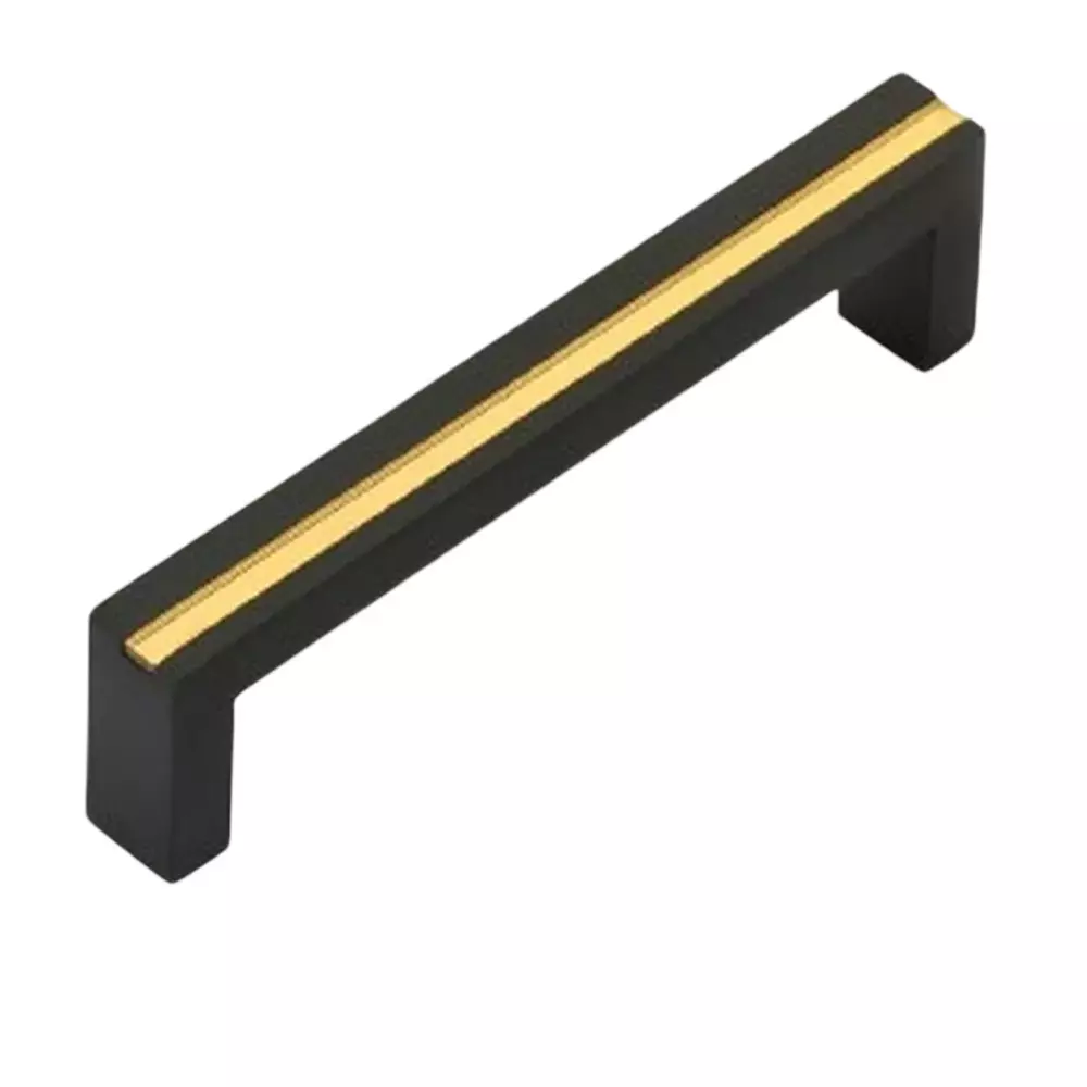 DM Locks 8 Inch (203.2 mm) Cabinet Handle Stainless Steel Finish Type Black-Gold, CH 5003