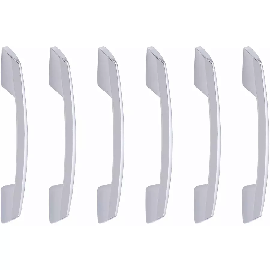 Atom 152.4 mm (6 inch) Zinc Silver Glossy Finish Cabinet/Drawer Handle, CH-545-CPPT-04-106 (Pack of 6)