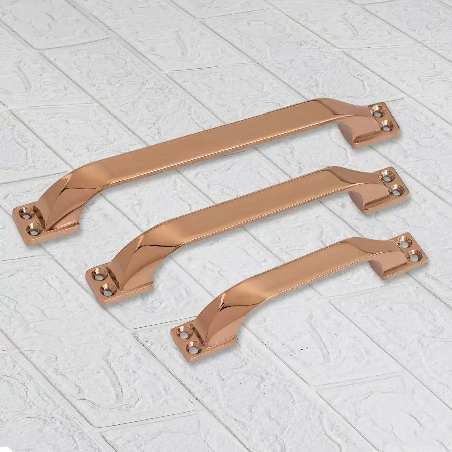 Atom Zinc Gold Glossy Finish Cabinet/Drawer Handle, CH-ZN-TWIST-RG-04-102 (Pack of 2)