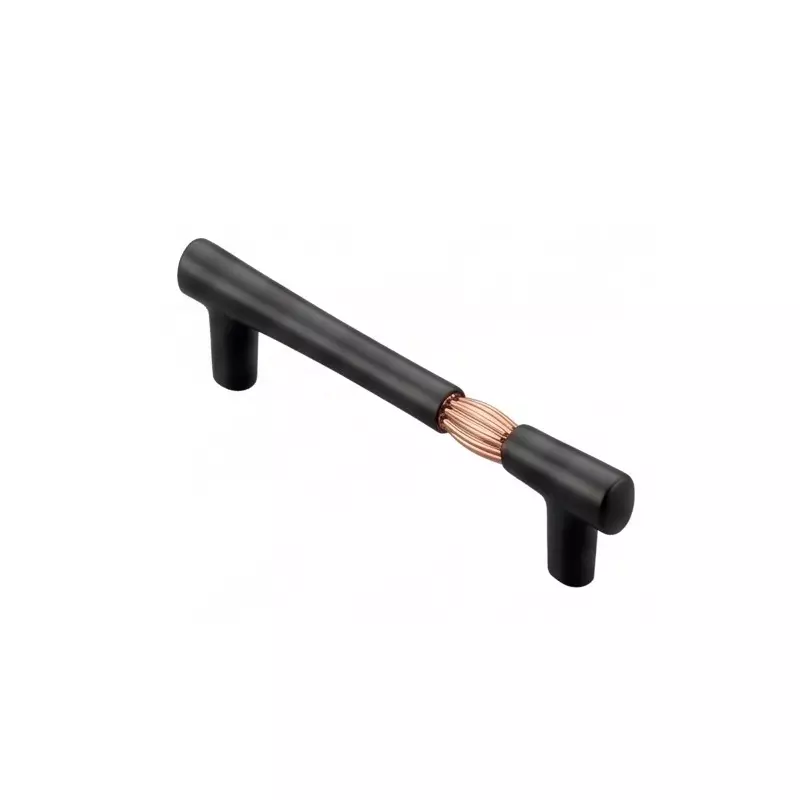 Paras BALL Cabinet Handle 160 mm Size Zinc Material Black Matt + Rosegold Finish, 1586