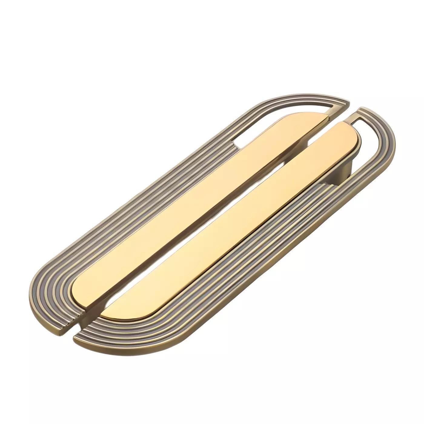 Altitude Glass Door Handle Size 160 mm in Metal Body PVD Gold/AB Finish for Residential & Commercial Space, 1206 (Set of 2)