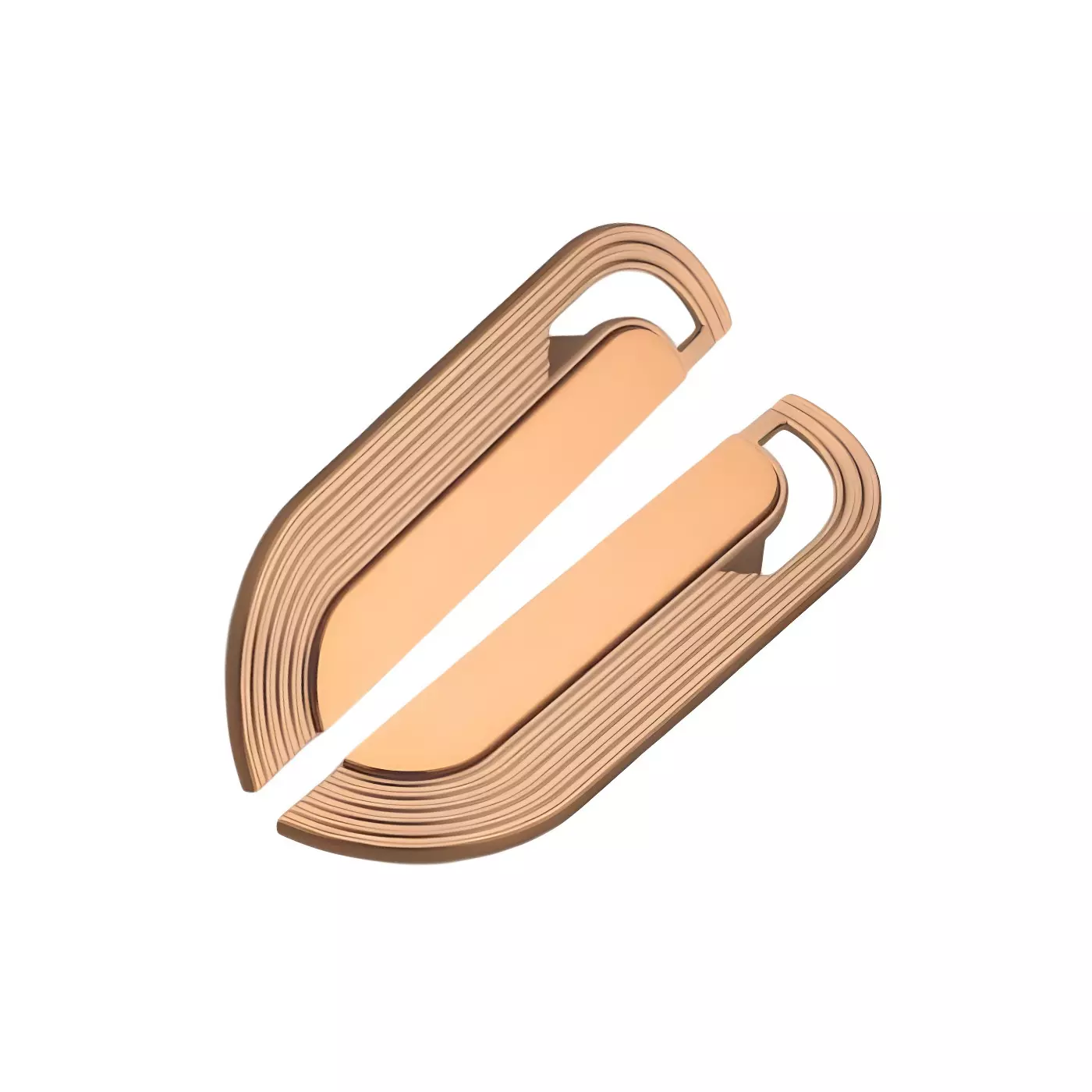 Altitude Glass Door Handle Size 288 mm in Metal Body PVD R.Gold/Matt Finish for Residential & Commercial Space, 1206 (Set of 2)