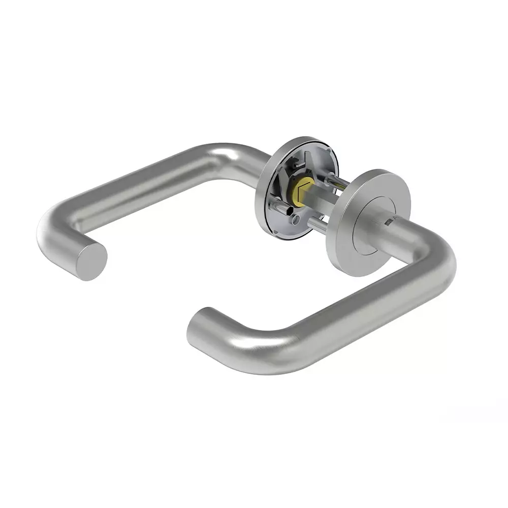 AIDO XL-C 2001 D1 Stainless Steel SSS Finish Hollow Lever Handle With Round Roses And Escutcheons