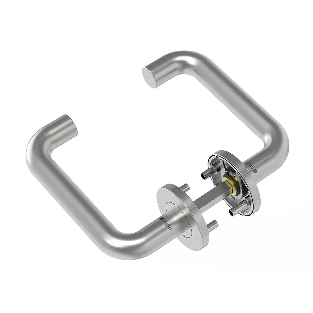 AIDO XL-C 2001 D1 Stainless Steel SSS Finish Hollow Lever Handle With Round Roses And Escutcheons