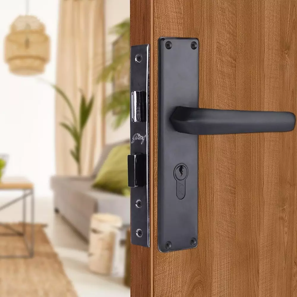 Godrej Door Handle Set 2C NEH 20 Matte Black, 3207