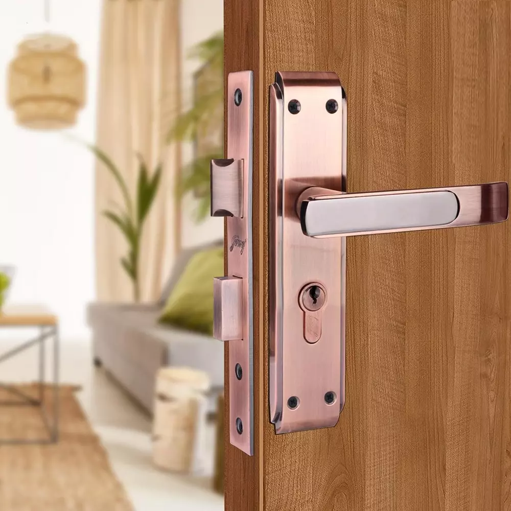 Godrej Door Handle Set 1CK Gloria Black Antique Copper 200 mm, 3675