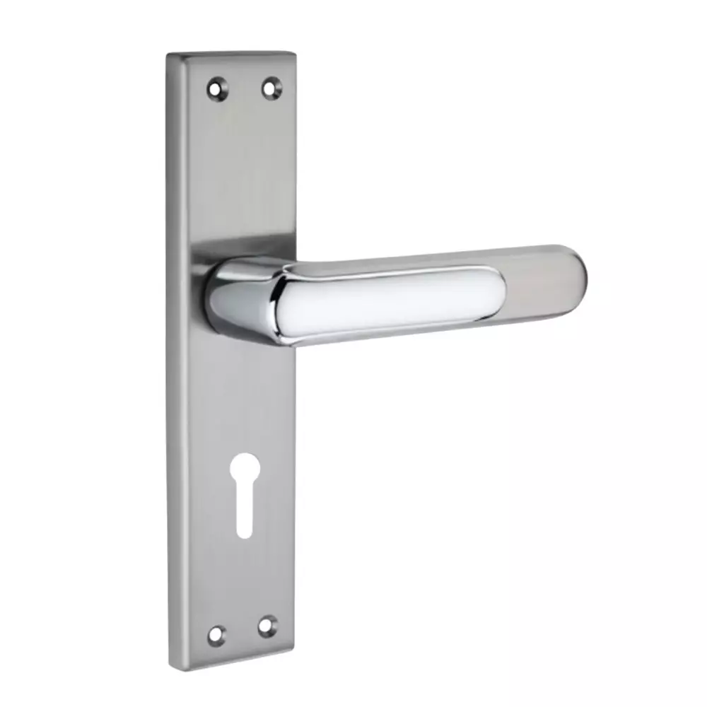 Harrison HECTOR Right Hand Side Door Handle White Metal 200 mm Plate Size CP Matt Finish, 10500