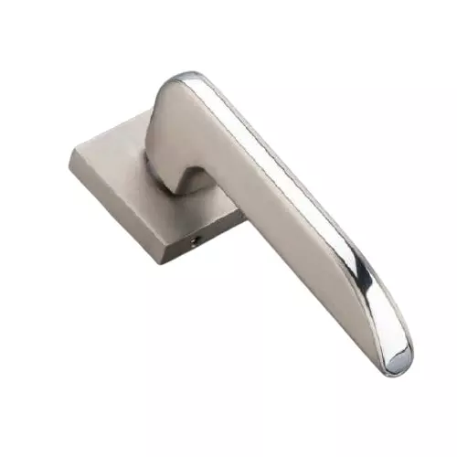 Jainson Locks Ss + Zinc / Alm Flute Rose Door Handle Set Normal 60 mm Cylinder Size Matt Satin Finish, 471