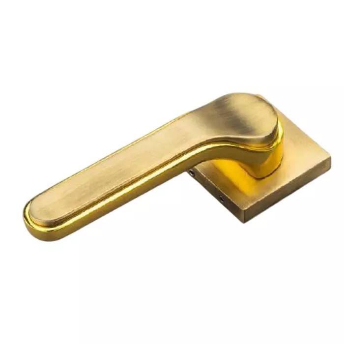 Jainson Locks Full Zinc Marco Rose Door Handle Set Normal Matt Antique + Gold Finish 60 mm, 976