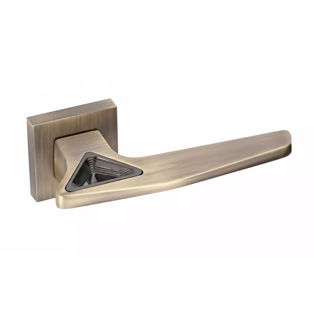 Quba Door Handle Zinc Alloy ABM/Black Finish, Q 5009