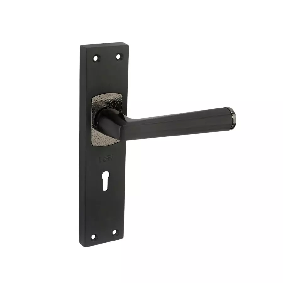 Harrison EV1 Mortise Lock Handle KY Lock Type Black Color Stainless Steel Plate Material 8 Inch (200 mm) Plate Size for Doors & Gates Use, 31600