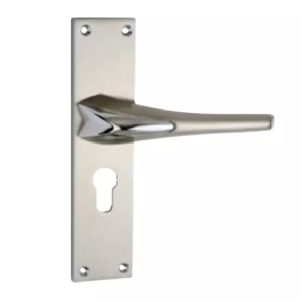 Tasa Mortise Handle White Metal Stainless Steel Finish, Q-46