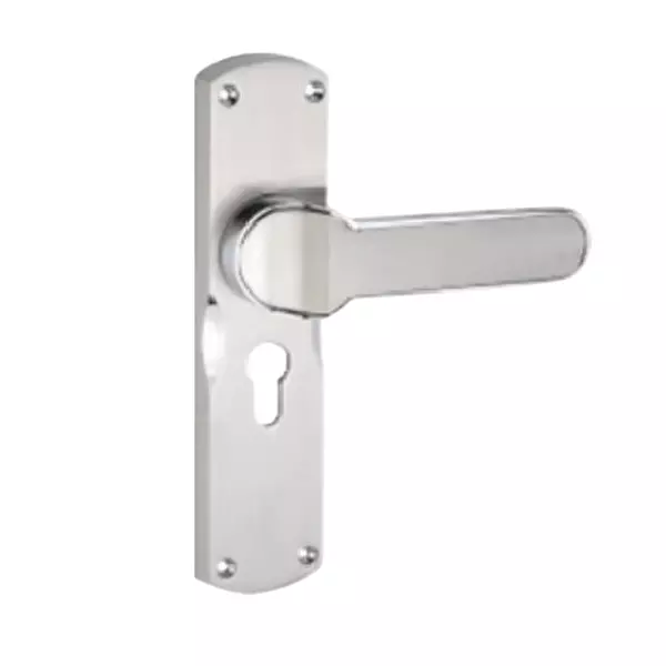 Tasa Mortise Handle White Metal Stainless Steel Finish, Q-47