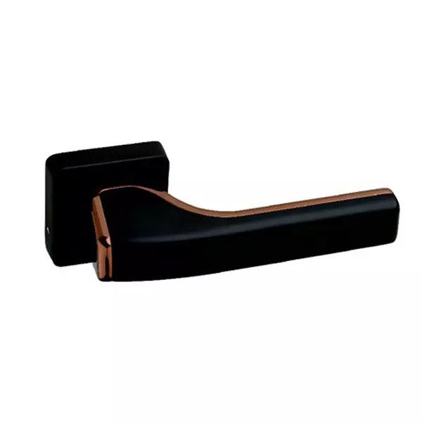 Europa Mortise Handle Zinc Matte Black & Rose Gold Finish, GMHZR714