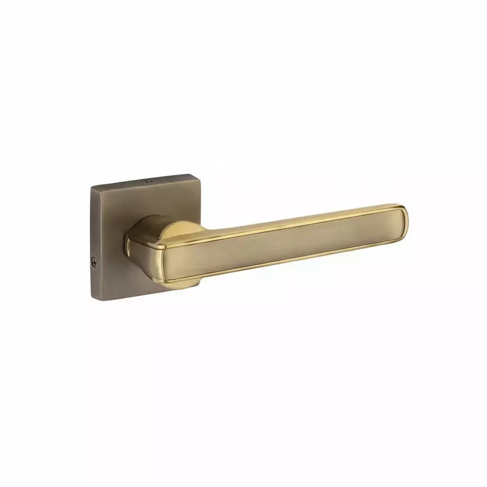 Jainson Locks Saga Enzo Rose Door Handle Set Ultra 62 mm Cylinder Size Matt Antique + Pvd Gdld Finish, 728