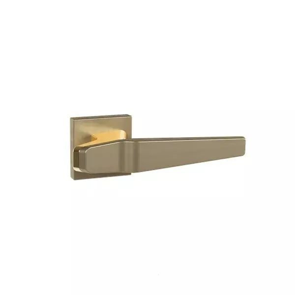 Quba Door Handle Zinc Alloy ABM/GP Finish, Q 5013