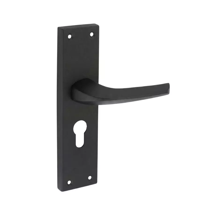 Harrison B-555 Mortise Lock Handle CY Lock Type Black Color Stainless Steel Plate Material 8 Inch (200 mm) Plate Size for Doors & Gates Use, 26700