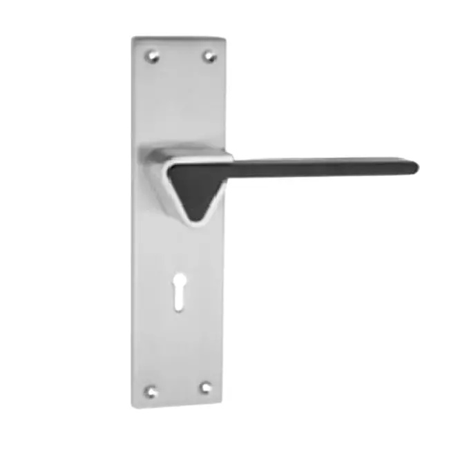 Tasa Mortise Handle White Metal Stainless Steel Finish, Q-34