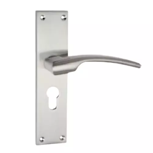 Tasa Mortise Handle White Metal Stainless Steel Finish, Q-39