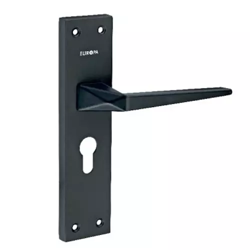 Europa Mortise Plate Handle Zinc 7 inch (178 mm) Matte Black Finish, GMHZS659