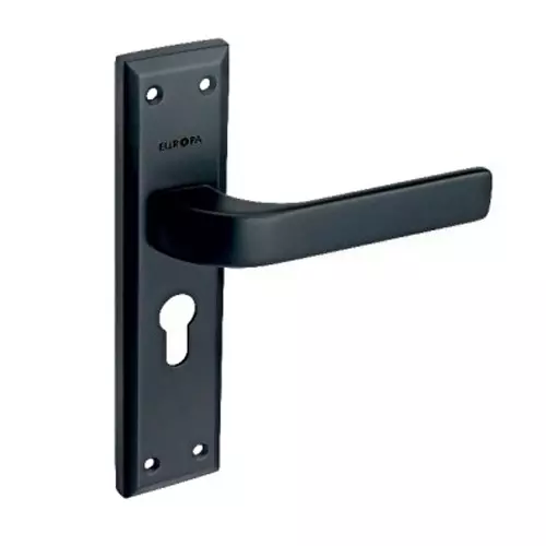 Europa Mortise Plate Handle Zinc 7 inch (178 mm) Matte Black Finish, GMHZS661