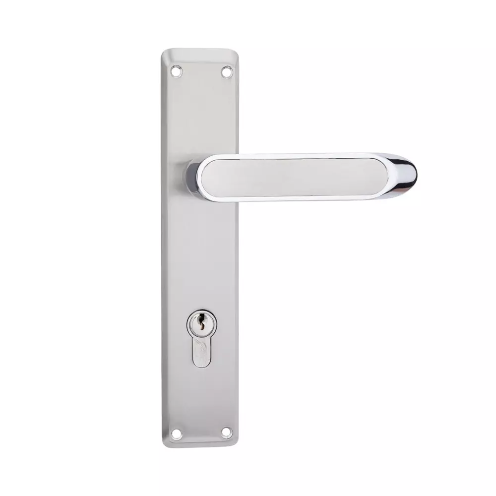 Godrej Door Handle Set 1CK NEH 21 Satin Steel, 3528