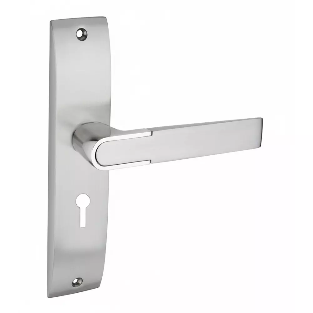 Harrison TAB Right Hand Side Door Handle White Metal 65 mm Plate Size Satin Chrome Finish, 81500