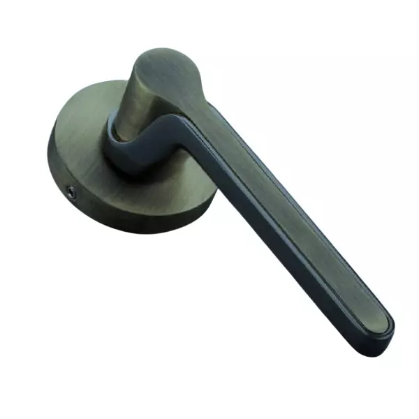 Jainson Locks Ss + Zinc / Alm Plum Rose Door Handle Set Normal 60 mm Cylinder Size Matt Antique Finish, 463