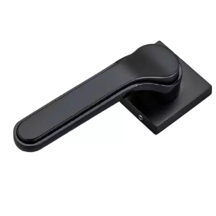 Jainson Locks Full Zinc Marco Rose Door Handle Set Normal Jet Black + Black Finish 60 mm, 986