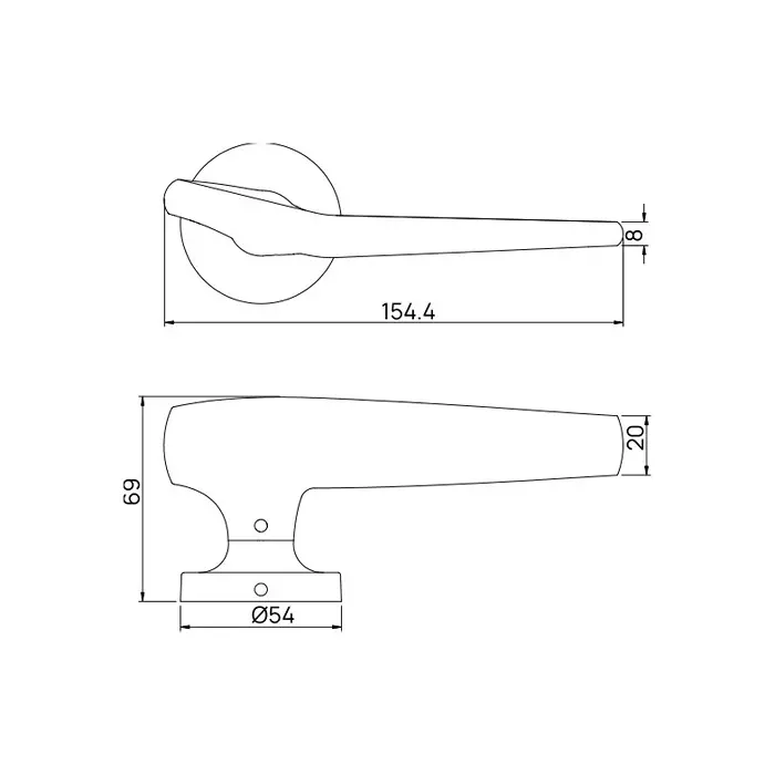 Quba Iconic Door Handle Brass BN/BMPVD Finish, QX 2034