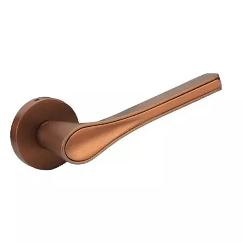 Quba Door Handle Zinc Alloy RGPVD/RGMPVD Finish, Q 5005