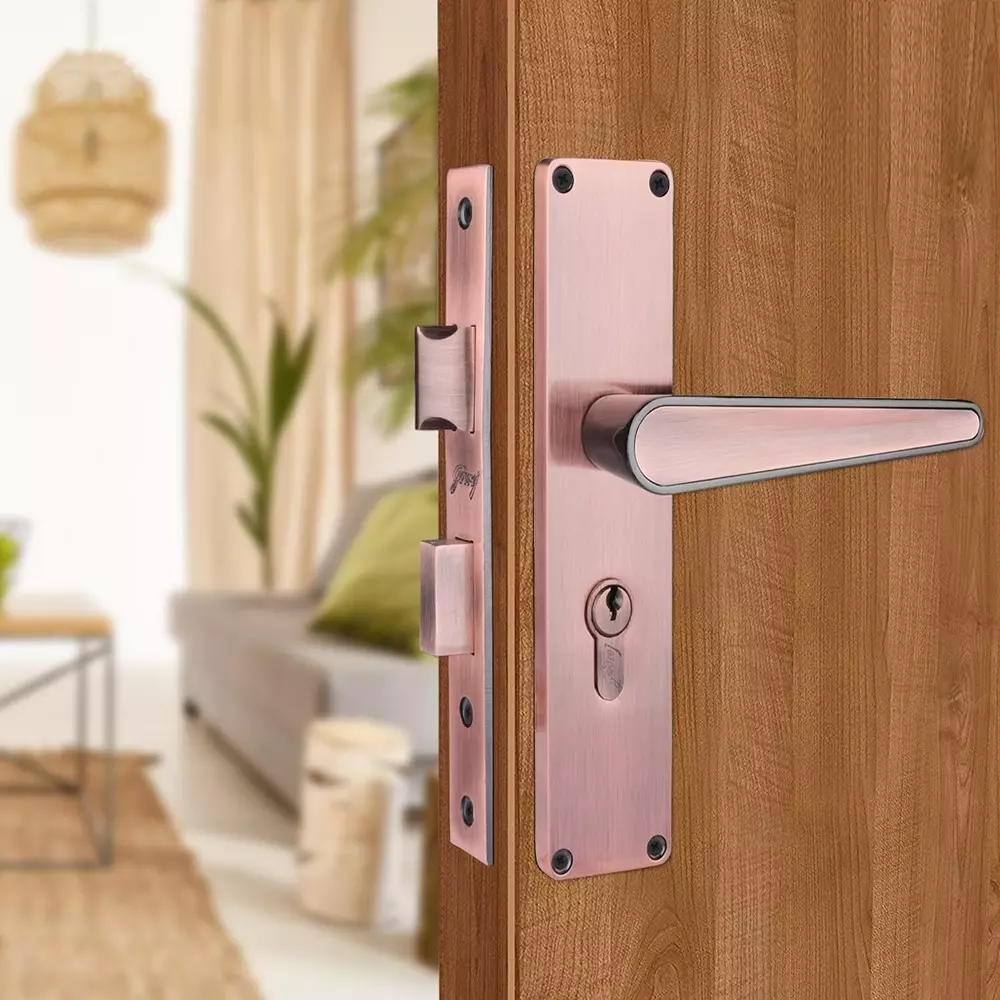 Godrej Door Handle Set 1CK NEH 19 Black Antique Copper, 3216