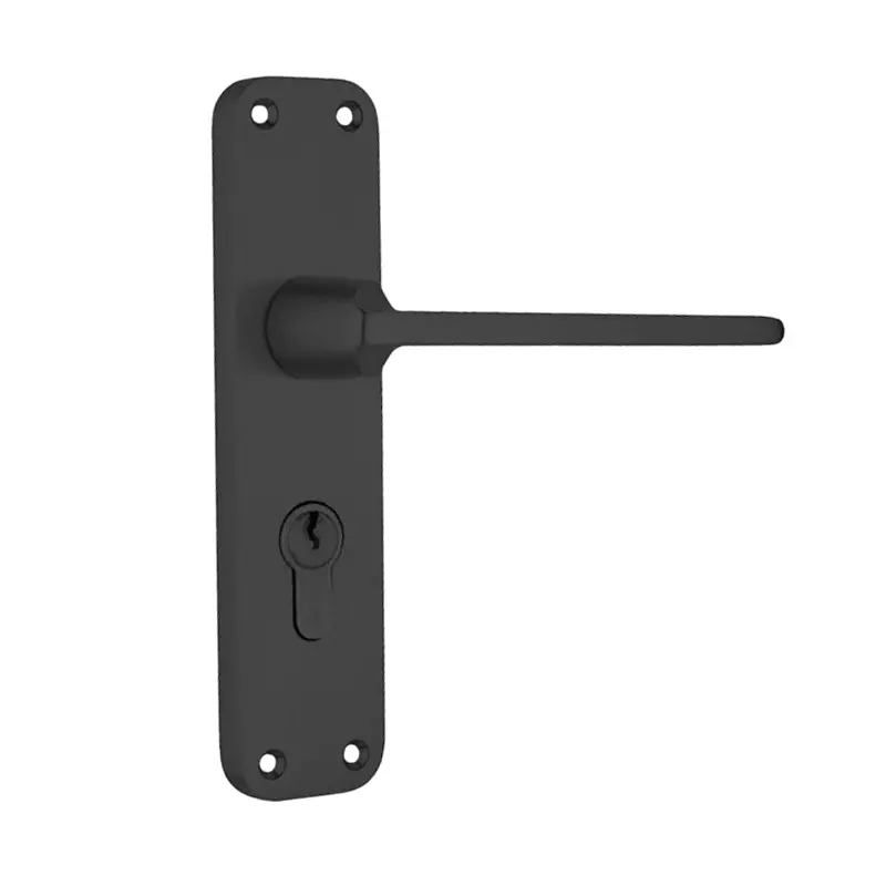 Godrej Door Handle Set 2C BM 10 Matte Black 175 mm, 5644